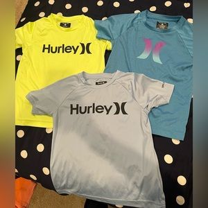 Lot of boys swim shorts and swim shirts.  All are size small (6/7).